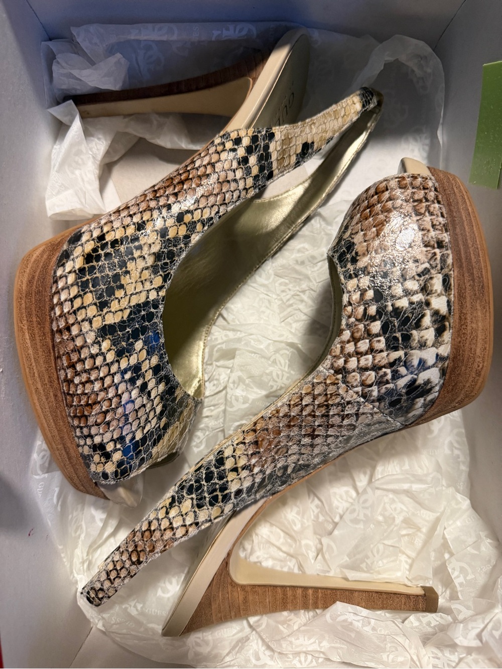 Guess by Marciano slingback peep-toe platform heels (size 7.5)